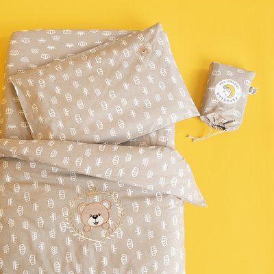 Комплект постільної білизни Ведмедик в ліжечко для немовлят ТM PAPAELLA беж 100*135 8-33344*001 фото