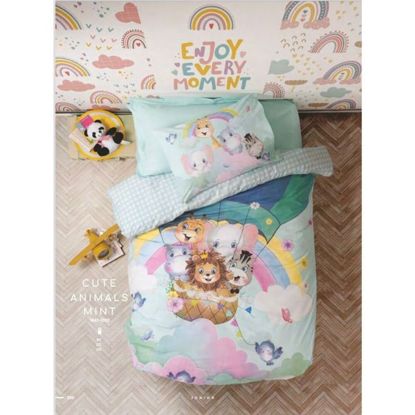 Комплект білизни полуторний Cotton box Junior Cute Animals Mint 180*240 08-73905 фото